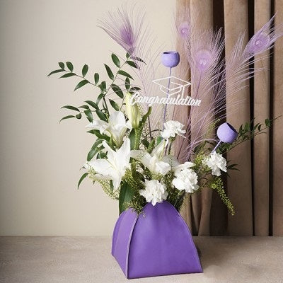 Purple leather vase